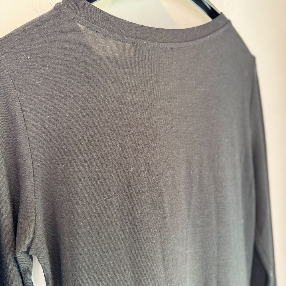 Hudson Gray Black Tie Sides Long Sleeve Scrunch Dress (Size Medium) - Picture 4 of 8